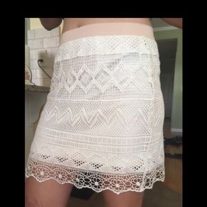 cream lace skirt
